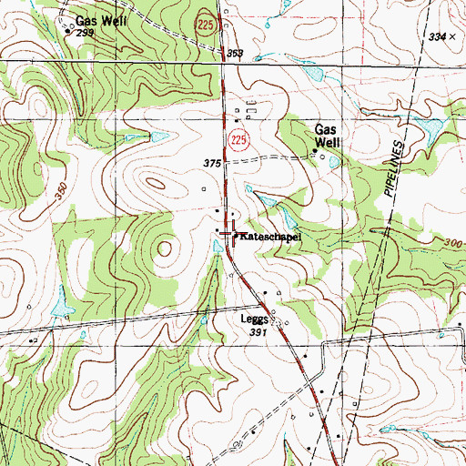 Topographic Map of Kateschapel, TX