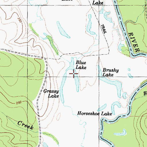 Topographic Map of Blue Lake, TX