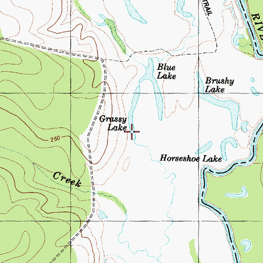 Topographic Map of Grassy Lake, TX