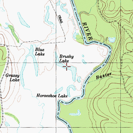 Topographic Map of Brushy Lake, TX