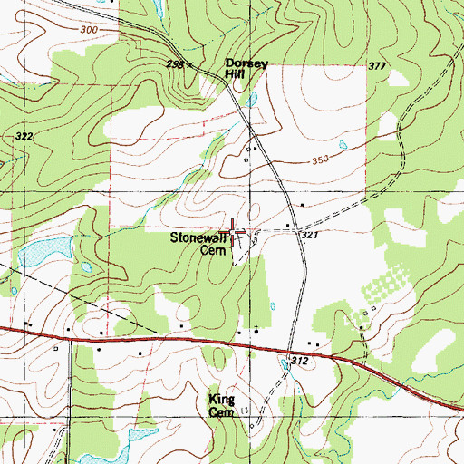 Topographic Map of Stonewall Cemetery, TX