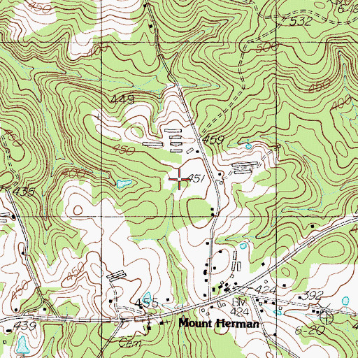 Topographic Map of Dry Creek, TX