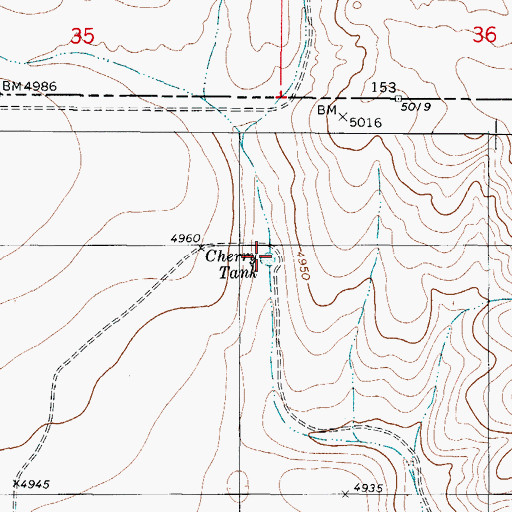 Topographic Map of Cherry Tank, TX