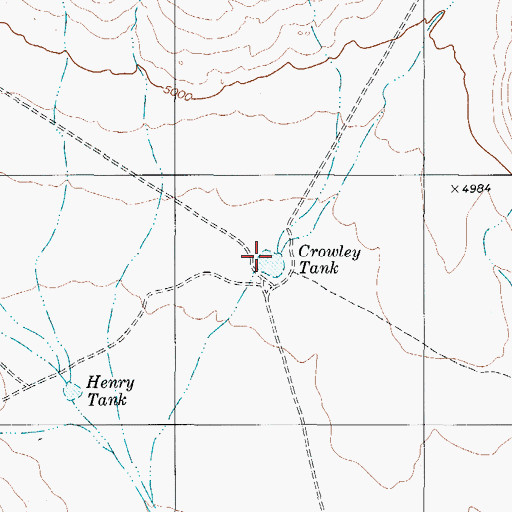 Topographic Map of Crowley Tank, TX