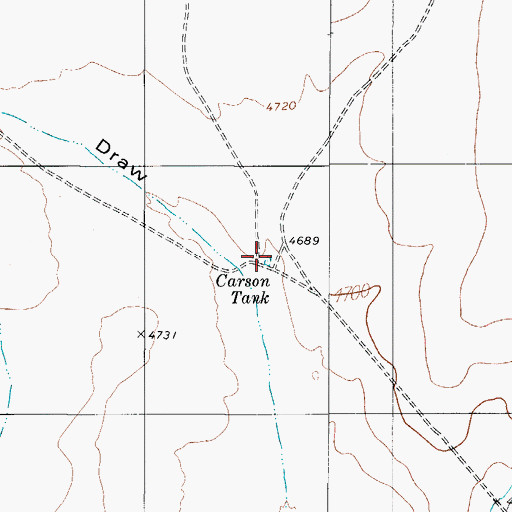 Topographic Map of Carson Tank, TX
