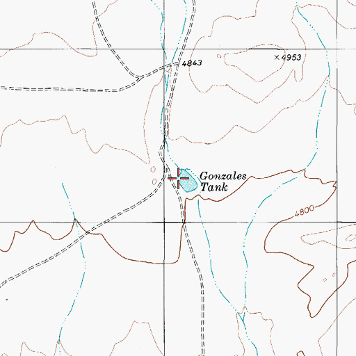 Topographic Map of Gonzalez Tank, TX