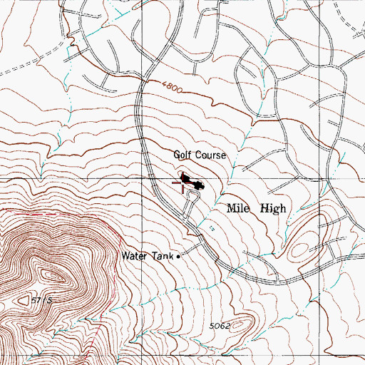 Topographic Map of Mile High Golf Course, TX