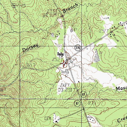 Topographic Map of Isla, TX