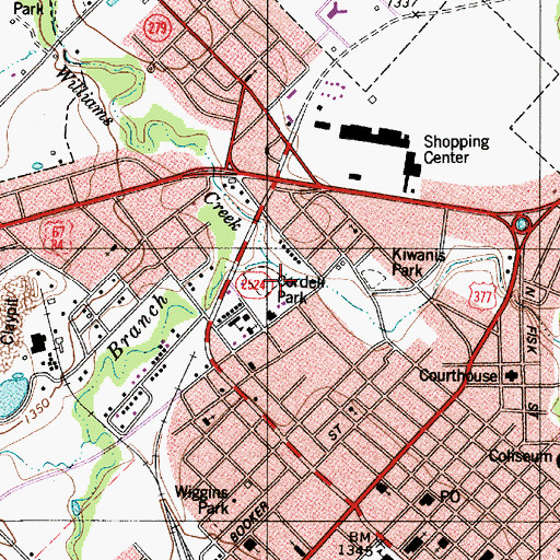 Topographic Map of Cordell Park, TX