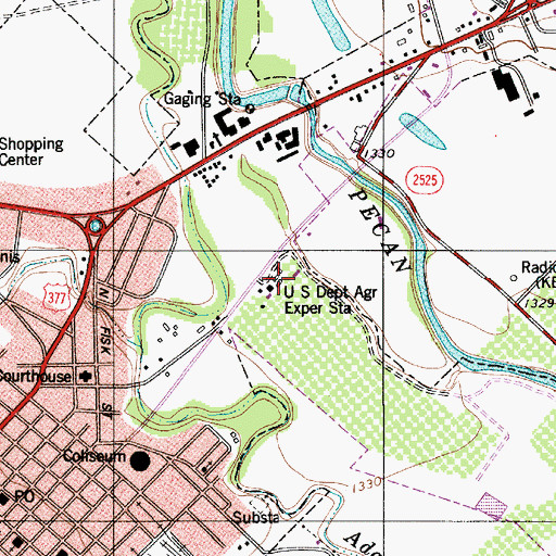 Topographic Map of US Agricultural Experiment, TX