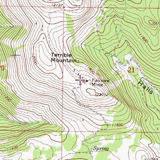 Topographic Map of Fairview Mine, CO