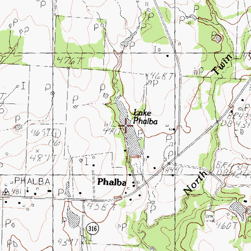 Topographic Map of Lake Phalba, TX