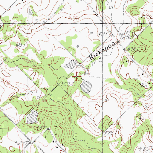 Topographic Map of Sand Branch, TX