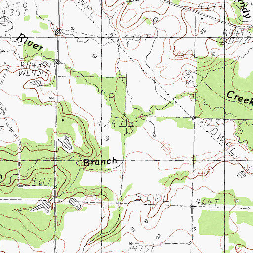 Topographic Map of Bethlehem Branch, TX