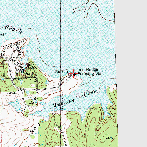 Topographic Map of Iron Bridge Pumping Station, TX