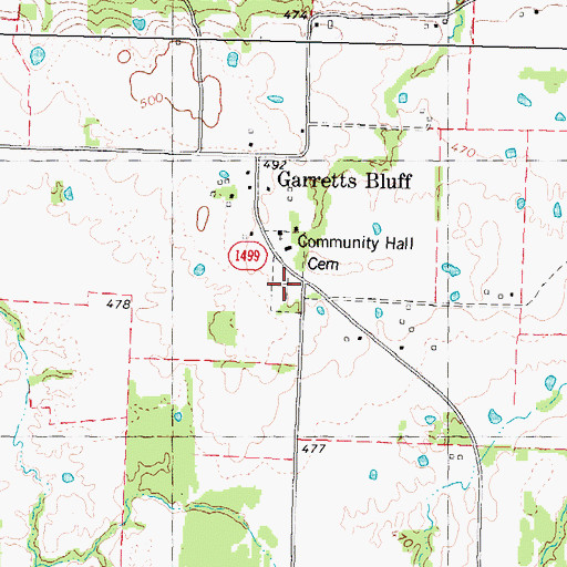 Topographic Map of Community Hall Cemetery, TX
