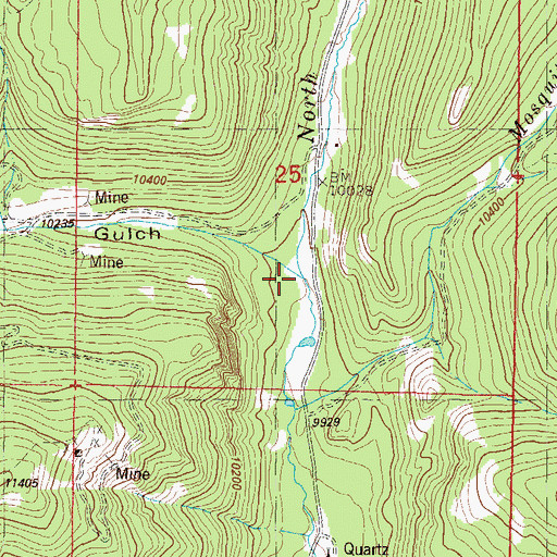 Topographic Map of Halls Gulch, CO