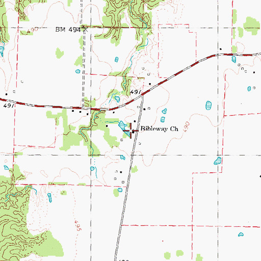 Topographic Map of Bibleway Church, TX