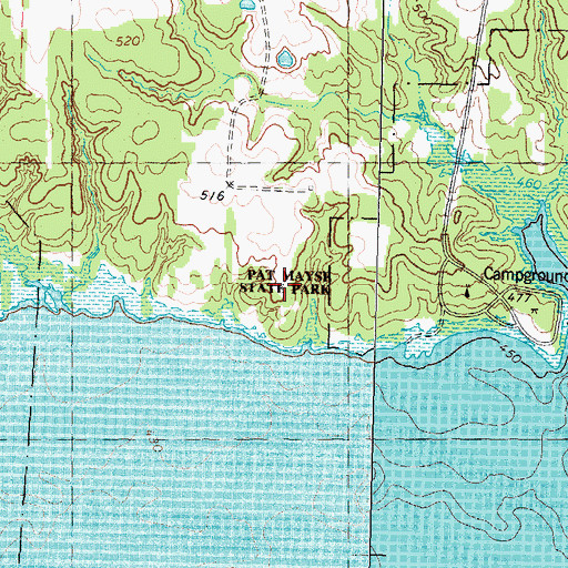 Topographic Map of Pat Mayse State Park 1, TX