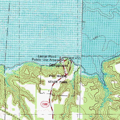 Topographic Map of Lamar Point, TX