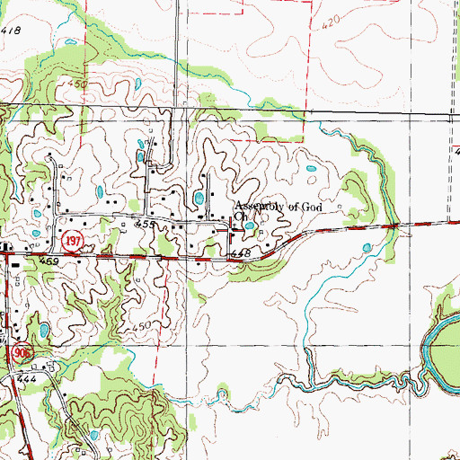 Topographic Map of Assembly of God Church, TX