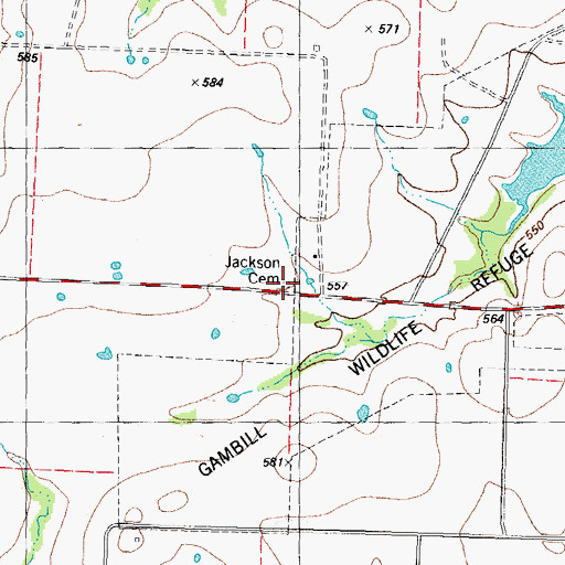 Topographic Map of Jackson Cemetery, TX