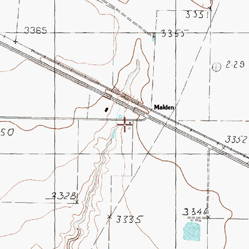 Topographic Map of Malden, TX