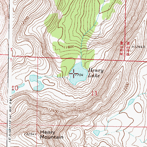 Topographic Map of Henry Lake, CO