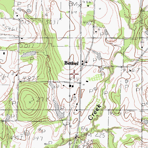 Topographic Map of Bethel, TX