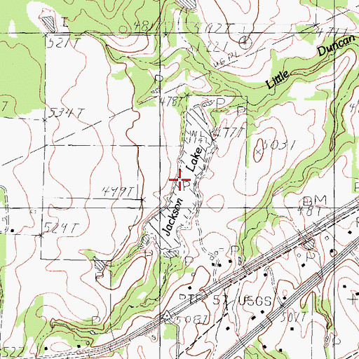Topographic Map of Jackson Lake, TX