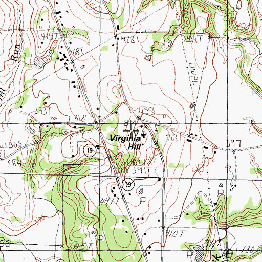 Topographic Map of Virginia Hill, TX