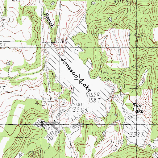 Topographic Map of Jonnson Lake, TX