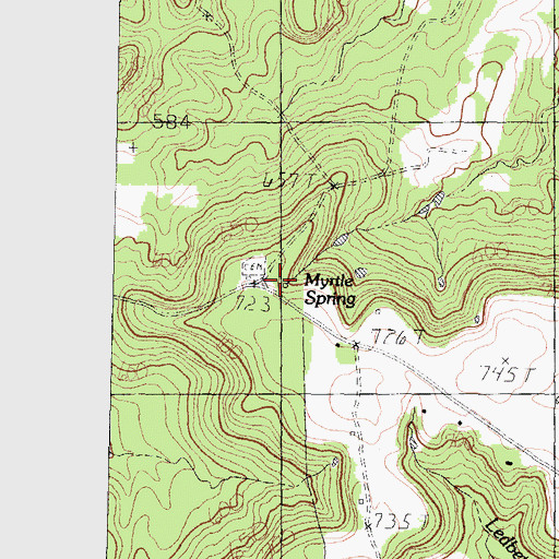 Topographic Map of Moore Spring, TX