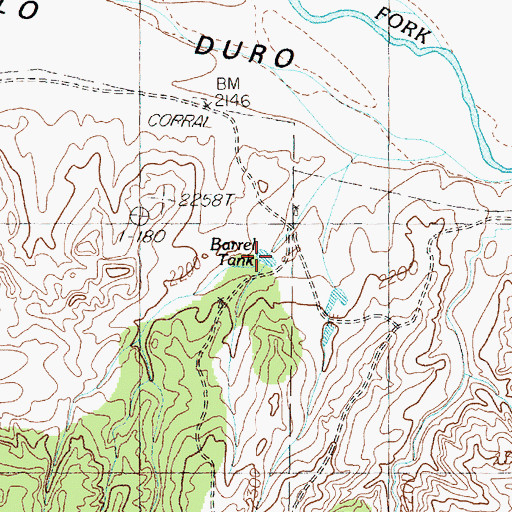 Topographic Map of Barrel Tank, TX