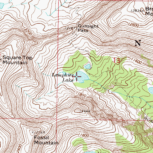 Topographic Map of Lamphier Lake, CO