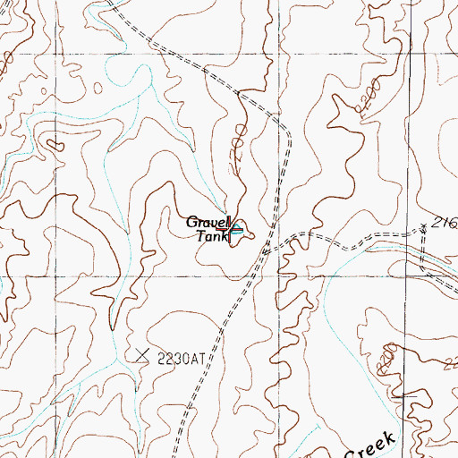 Topographic Map of Gravel Tank, TX