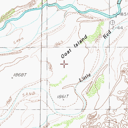 Topographic Map of Goat Island, TX