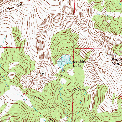 Topographic Map of Boulder Lake, CO