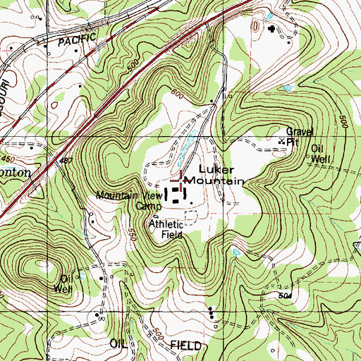 Topographic Map of Luker Mountain, TX