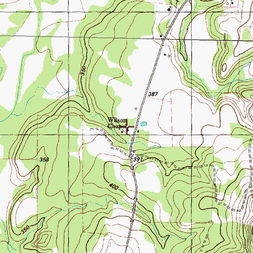 Topographic Map of Wilson Chapel, TX