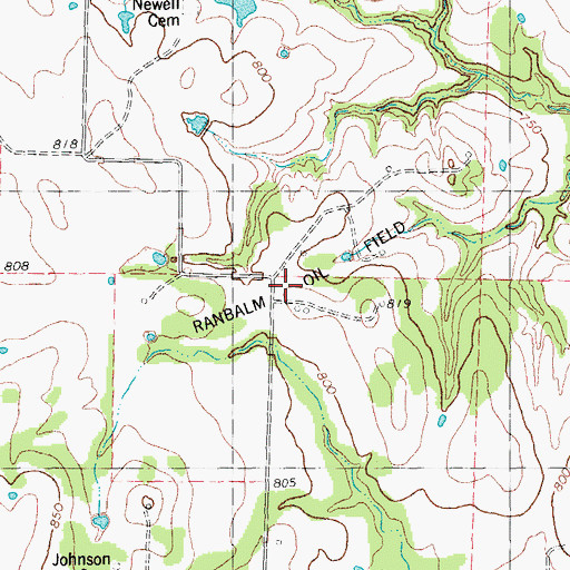 Topographic Map of Ranbalm Oil Field, TX