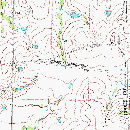 Topographic Map of Comet Landing Strip (historical), TX
