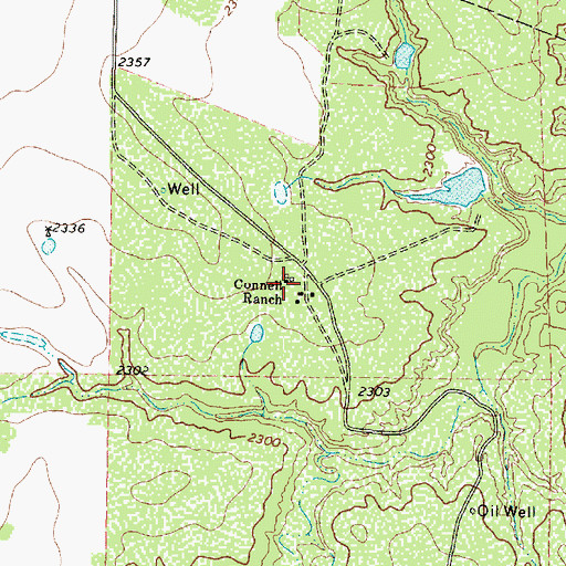 Topographic Map of Connell Ranch, TX