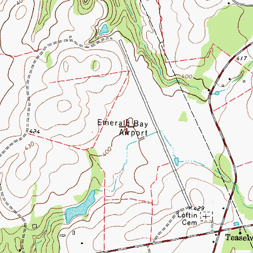 Topographic Map of Emerald Bay Airport (historical), TX