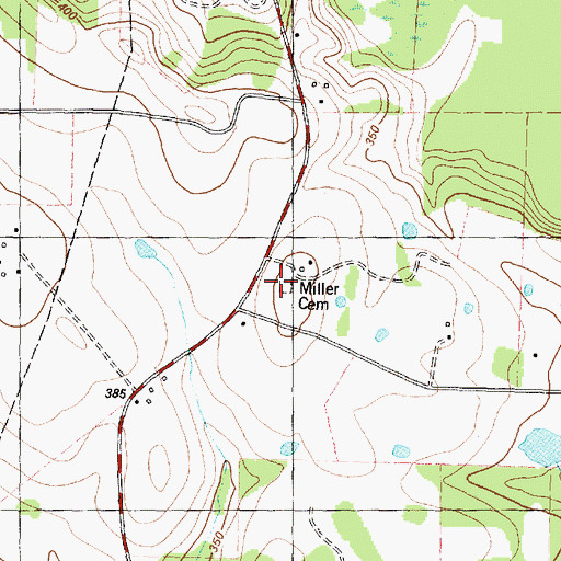 Topographic Map of Miller Cemetery, TX