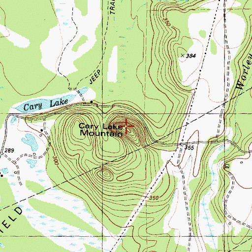 Topographic Map of Cary Lake Mountain, TX