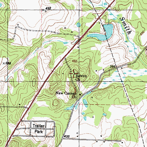 Topographic Map of Bewen Church, TX