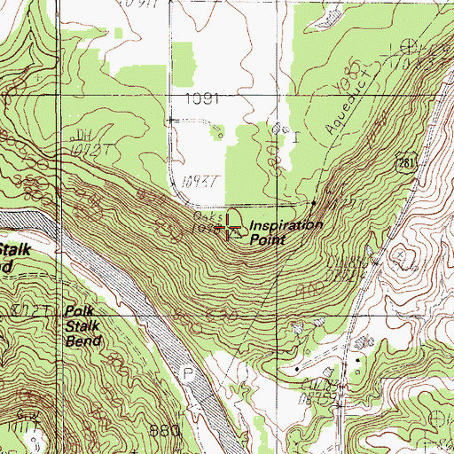 Topographic Map of Inspiration Point, TX