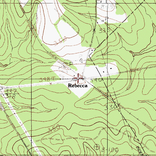 Topographic Map of Rebecca, TX