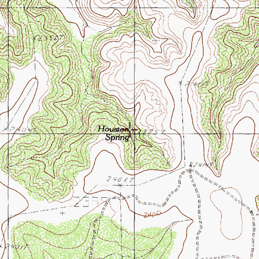 Topographic Map of Houston Springs, TX